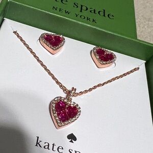 Kate Spade  Heart Earrings and Necklace Set